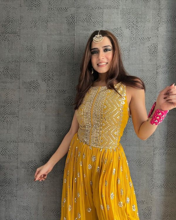 elegant-yellow-color-party-wear-sequin-work-jump-suit