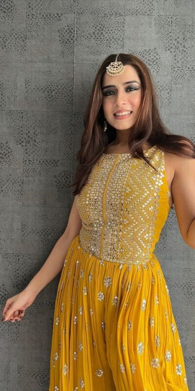 NSR 555 Yellow Jumpsuit : Heavy Faux Georgette Work : Heavy Embroidery With Sequin Work Flair : Each Leg 1.5 M Casual, Party @1699/- | Jump Suits, Salwar suit, Casual Suits, Creative suits, Designer Suits, Palazzo Suits, Party Wear Suits, Straight Suits