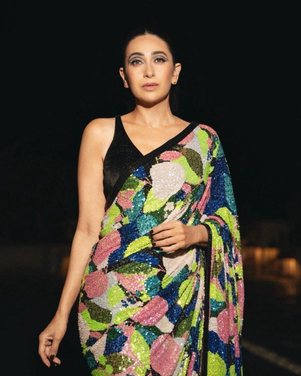 Multi Georgette Embroidery Sequins Saree - Image 2