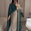 Pretty White Color Sequence Work Salwar Suit With Peacock Dupatta