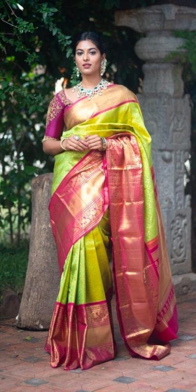 KP 4018 Green Color Soft Lichi Silk Jacquard Work Saree Casual, Party Wear, Wedding, Events Etc. Expected Delivery 4-6 Working Days @1499/- | Sarees, Bollywood Sarees, Creative Sarees, Designer Sarees, Embroidered Sarees, Ethnic Saree, Modern Digital sarees, Party Wear Sarees