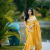 Yellow Silk Jacquard Saree