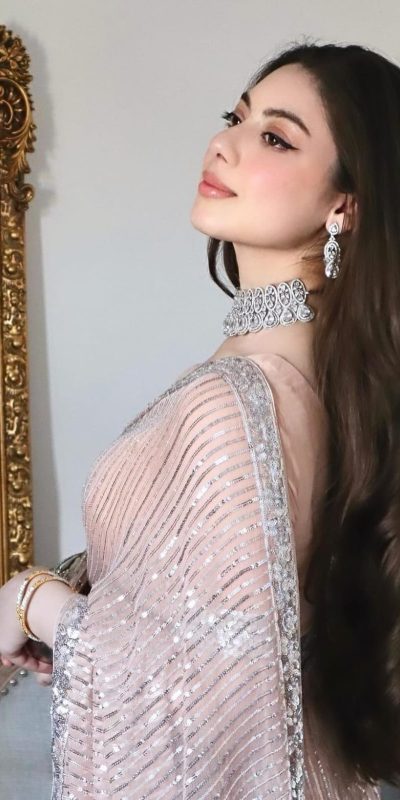 Dazzling Peach Color Georgette Embroidery Sequence Saree