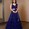 Glamorous Royal Blue Color Georgette Embroidery Lehenga Choli