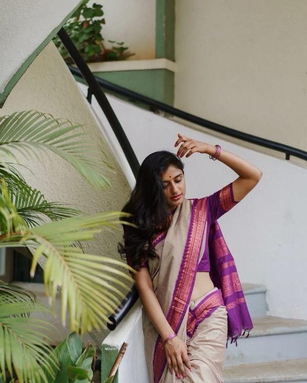 KP - 5044 Cream Color Soft Lichi Silk Jacquard On All Over Saree Casual, Party Wear, Wedding, Events Etc. Expected Delivery 4-6 Working Days @1449/- | Sarees, Bollywood Sarees, Creative Sarees, Designer Sarees, Embroidered Sarees, Ethnic Saree, Modern Digital sarees, Party Wear Sarees