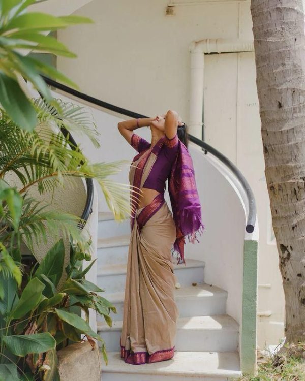 KP - 5044 Cream Color Soft Lichi Silk Jacquard On All Over Saree Casual, Party Wear, Wedding, Events Etc. Expected Delivery 4-6 Working Days @1449/- | Sarees, Bollywood Sarees, Creative Sarees, Designer Sarees, Embroidered Sarees, Ethnic Saree, Modern Digital sarees, Party Wear Sarees