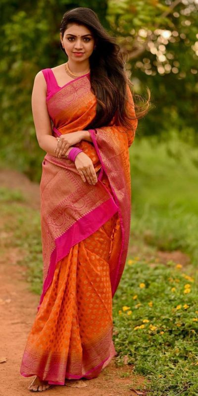 KP 3079 Orange Color Soft Lichi Silk Cloth Rich Pallu All Over Saree Events Casual, Wedding, Festive, Events . Expected Delivery  4-6 Working Days @1449/- | Sarees, Bollywood Sarees, Creative Sarees, Designer Sarees, Embroidered Sarees, Ethnic Saree, Modern Digital sarees, Party Wear Sarees