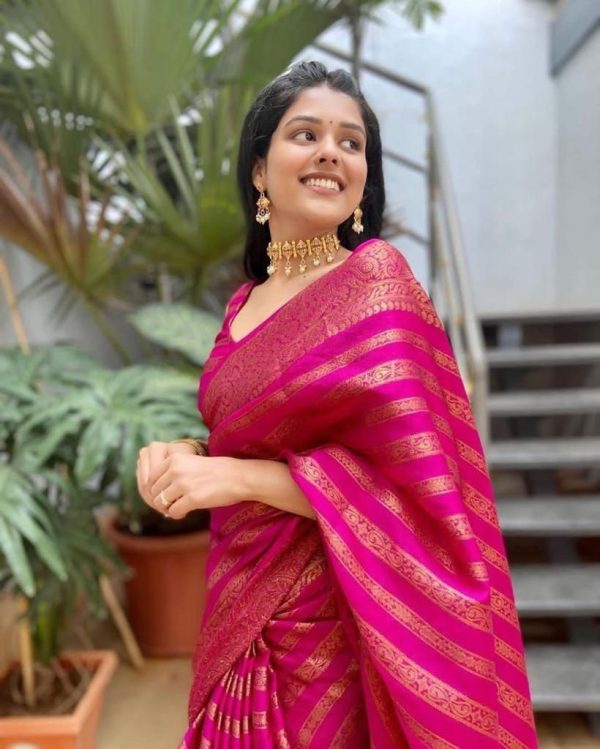 KP 4085 Pink Color Soft Lichi Silk Jacquard On All Over Saree Casual, Party Wear, Wedding, Events Etc. Expected Delivery 4-6 Working Days @1399/- | Sarees, Bollywood Sarees, Creative Sarees, Designer Sarees, Embroidered Sarees, Ethnic Saree, Modern Digital sarees, Party Wear Sarees