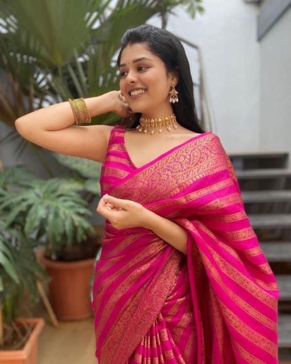 KP 4085 Pink Color Soft Lichi Silk Jacquard On All Over Saree Casual, Party Wear, Wedding, Events Etc. Expected Delivery 4-6 Working Days @1399/- | Sarees, Bollywood Sarees, Creative Sarees, Designer Sarees, Embroidered Sarees, Ethnic Saree, Modern Digital sarees, Party Wear Sarees