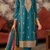 Fancy Blue Color Vichitra Embroidery Codding Sequence Salwar Suit