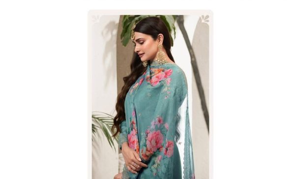 Grand Blue Color Viscose Chinon Embroidered Sequence Salwar Suit