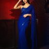 Blue Heavy Georgette Fancy Sequence Saree
