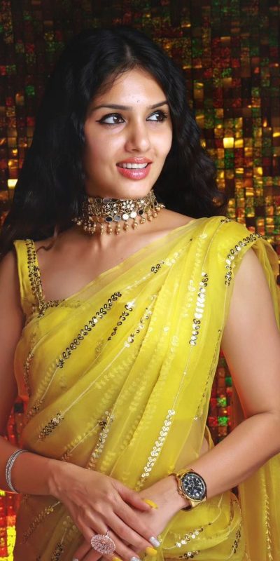 Peaceful Yellow Georgette Embroidery Sequence Tassels Saree