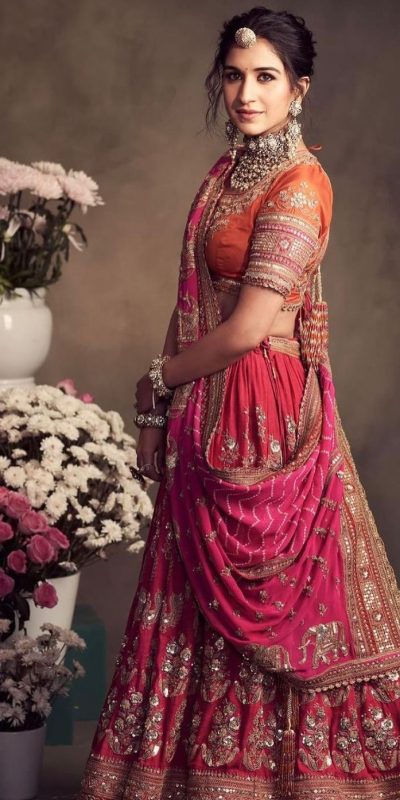 Pretty Pink Color Jalpari Embroidery Sequence Lehenga Choli