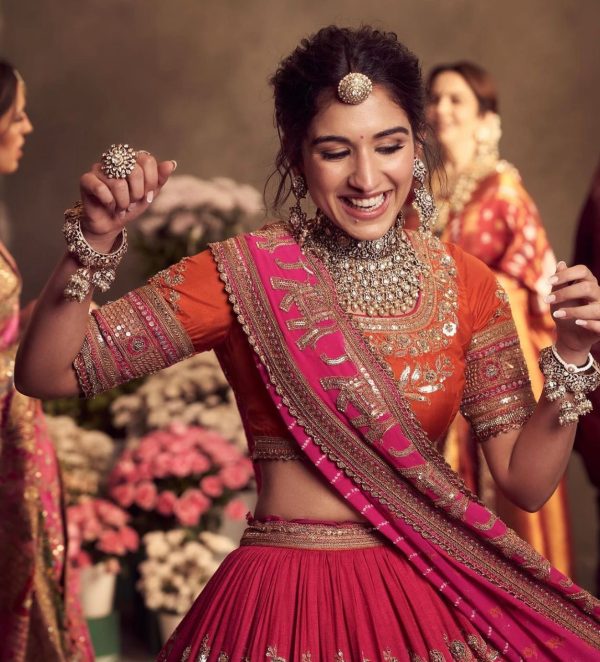 Pretty Pink Color Jalpari Embroidery Sequence Lehenga Choli