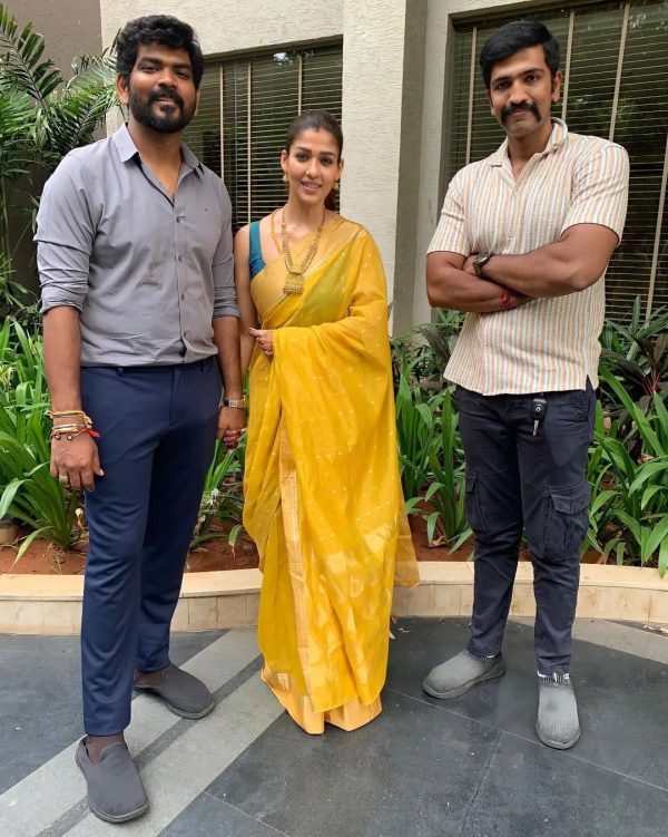 Nayanthara Yellow Color Soft Lichi Silk Jacquard All Over Saree