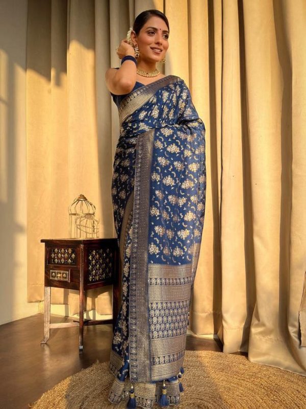 KP 5079 Blue Color Soft Lichi Silk Jacquard On All Over Saree Casual, Party Wear, Wedding, Events Etc. Expected Delivery 4-6 Working Days @1449/- | Sarees, Bollywood Sarees, Creative Sarees, Designer Sarees, Embroidered Sarees, Ethnic Saree, Modern Digital sarees, Party Wear Sarees