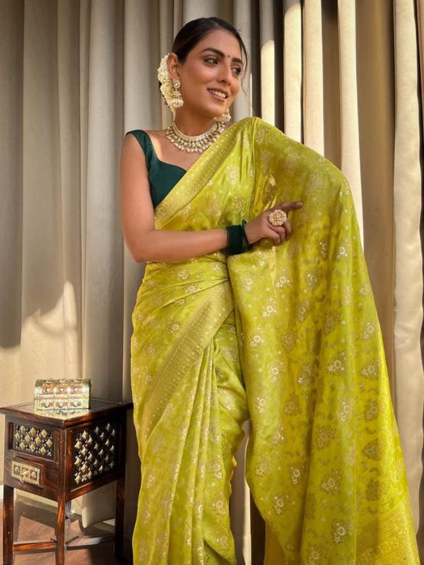 KP 5079 Mustard Color Soft Lichi Silk Jacquard On All Over Saree Casual, Party Wear, Wedding, Events Etc. Expected Delivery 4-6 Working Days @1449/- | Sarees, Bollywood Sarees, Creative Sarees, Designer Sarees, Embroidered Sarees, Ethnic Saree, Modern Digital sarees, Party Wear Sarees