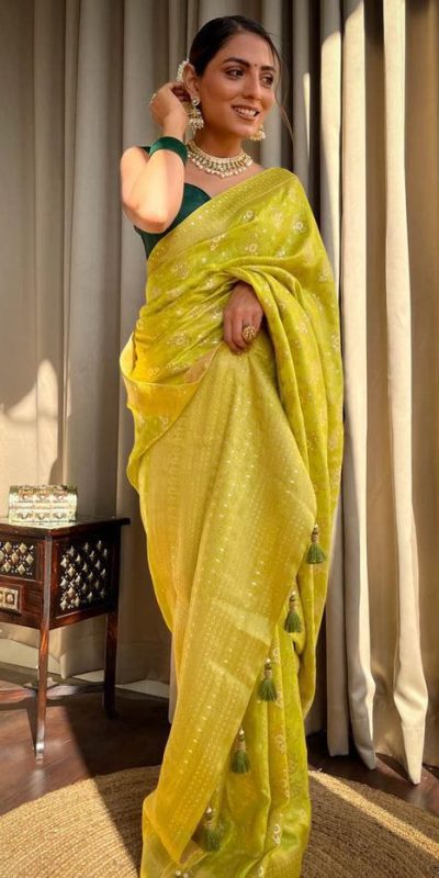 KP 5079 Mustard Color Soft Lichi Silk Jacquard On All Over Saree Casual, Party Wear, Wedding, Events Etc. Expected Delivery 4-6 Working Days @1449/- | Sarees, Bollywood Sarees, Creative Sarees, Designer Sarees, Embroidered Sarees, Ethnic Saree, Modern Digital sarees, Party Wear Sarees