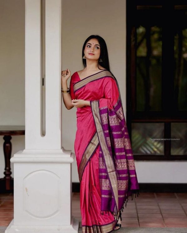 KP 5004 Pink Color Soft Lichi Silk Jacquard On All Over Saree Casual, Party Wear, Wedding, Events Etc. Expected Delivery 4-6 Working Days @1449/- | Sarees, Bollywood Sarees, Creative Sarees, Designer Sarees, Embroidered Sarees, Ethnic Saree, Modern Digital sarees, Party Wear Sarees