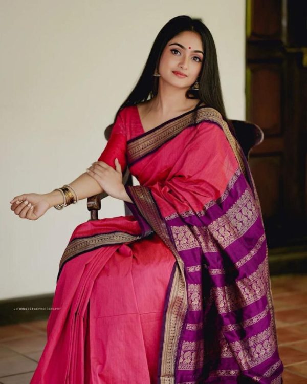 KP 5004 Pink Color Soft Lichi Silk Jacquard On All Over Saree Casual, Party Wear, Wedding, Events Etc. Expected Delivery 4-6 Working Days @1449/- | Sarees, Bollywood Sarees, Creative Sarees, Designer Sarees, Embroidered Sarees, Ethnic Saree, Modern Digital sarees, Party Wear Sarees