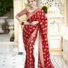 KP 5079 Red Color Soft Lichi Silk Jacquard On All Over Saree Casual, Party Wear, Wedding, Events Etc. Expected Delivery 4-6 Working Days @1449/- | Sarees, Bollywood Sarees, Creative Sarees, Designer Sarees, Embroidered Sarees, Ethnic Saree, Modern Digital sarees, Party Wear Sarees