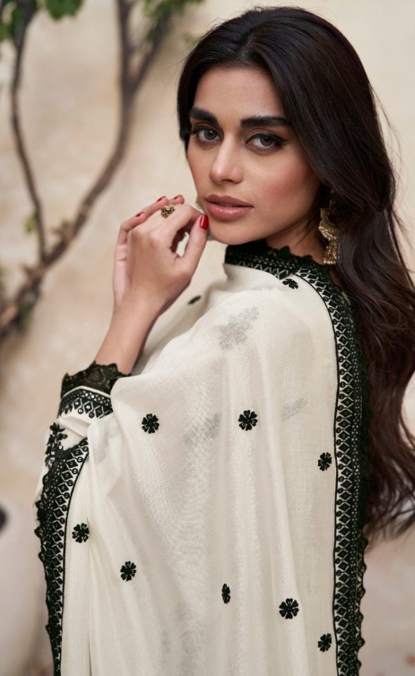Dazzling White Color Heavy Vichitra Embroidery Sharara Suit
