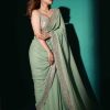 Pista Georgette Embroidery Sequence Saree