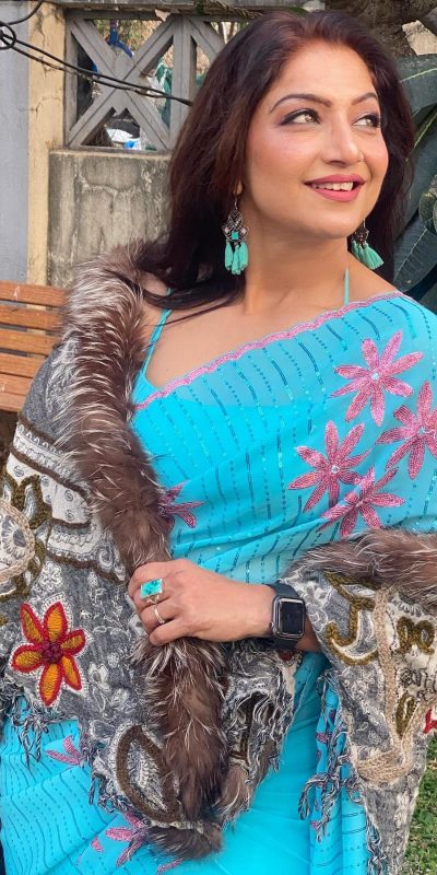 Grand Blue Color Georgette Embroidery Sequence Saree