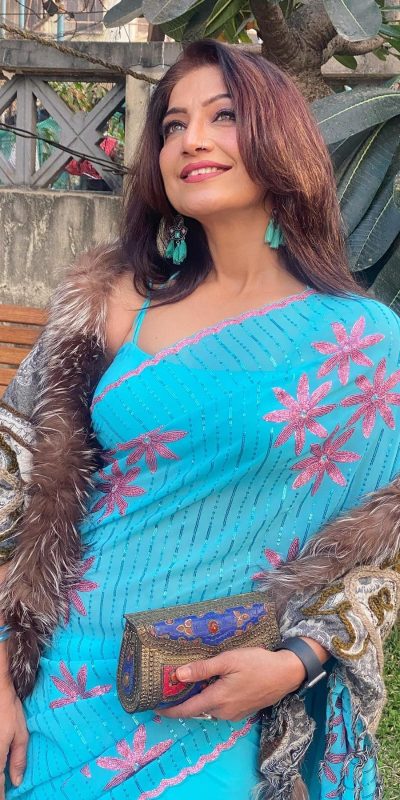 Grand Blue Color Georgette Embroidery Sequence Saree