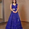 Luminous Blue Color Georgette Embroidery Work Lehenga Choli