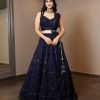 Luminous Navy Blue Color Georgette Embroidery Work Lehenga Choli