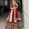 Off White Rayon Printed Silk Work Lehenga Choli