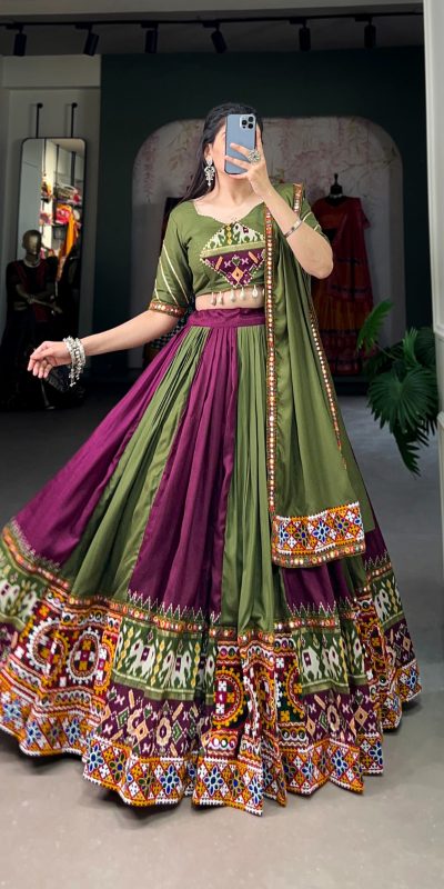 Majestic Wine Color Rayon Printed Silk Work Lehenga Choli