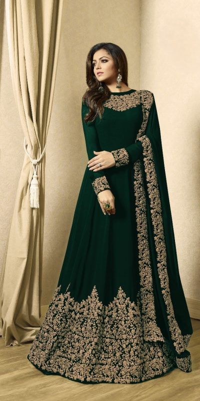 Superb C Green Color Georgette Cording Sharara Suit