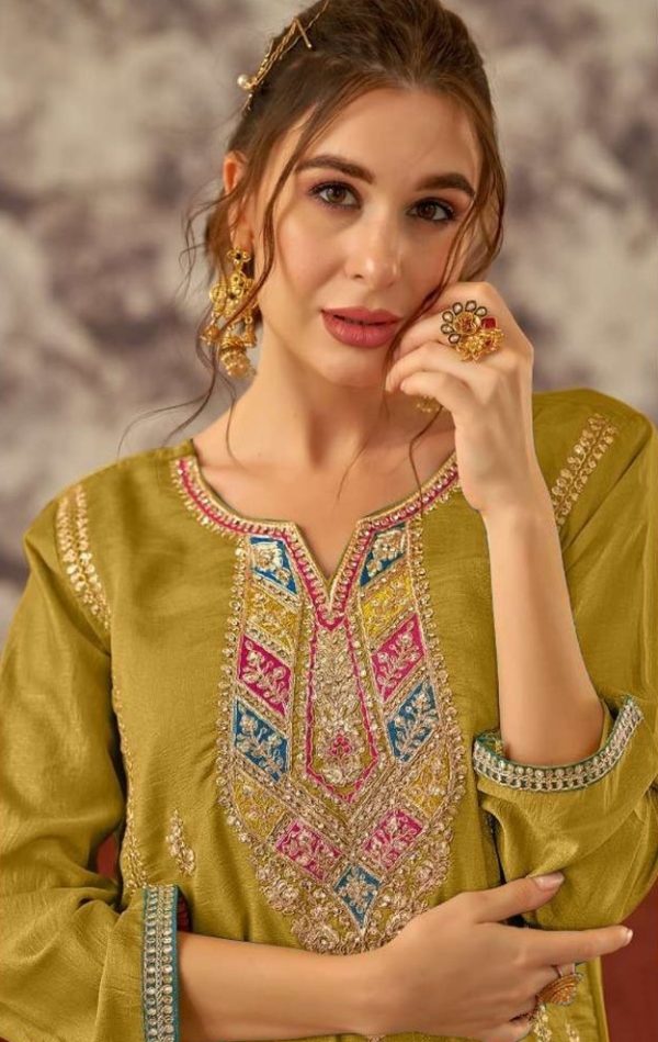 Superb Wine Vichitra Embroidery Codding Sequence Salwar Suit