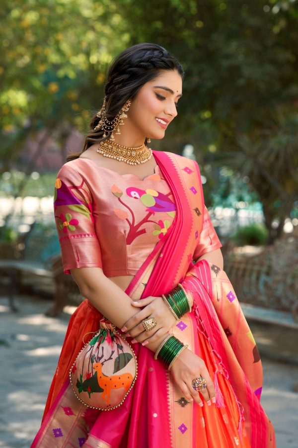 LNB 2005 Orange Jacquard Silk Weaving Zari Lehenga Choli Festive Party Wedding, Events etc. Delivery 4-6 Working Days @3499/- | Lehenga, Bollywood Lehenga, Creative Lehenga, Designer Lehenga, Embroidered Lehenga, Party Wear Lehenga