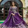 Aglow Violet Color Embroidery Georgette Sequence Lehenga Choli