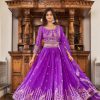 Aglow Violet Color Georgette Multi Sequence Work Lehenga Choli