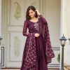 Majestic Purple Color Rangoli Sequence Embroidery Gown