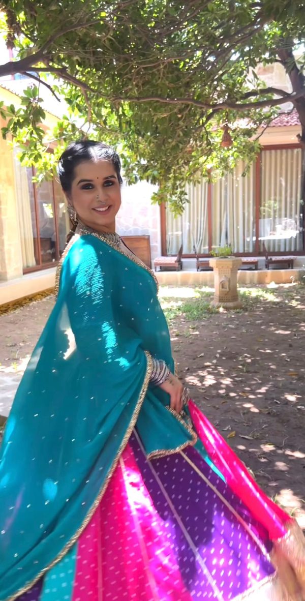 Nice Blue Color Georgette Mirror Less khadi Print Lehenga Choli