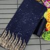Nice Royal Blue Color Of Heavy Quality 60 Gram Georgette Saree