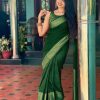 Stylish Green Color Soft Lichi Silk Cloth Jacquard All Over Saree