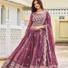 Stylist Purple Color Georgette Sequence Work Lehenga Choli