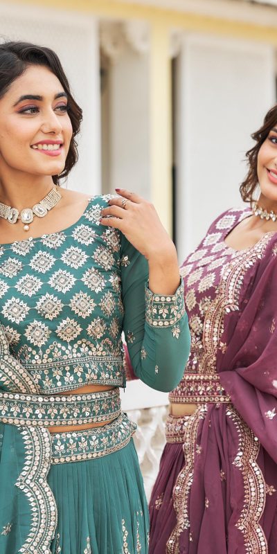 Stylist Purple Color Georgette Sequence Work Lehenga Choli