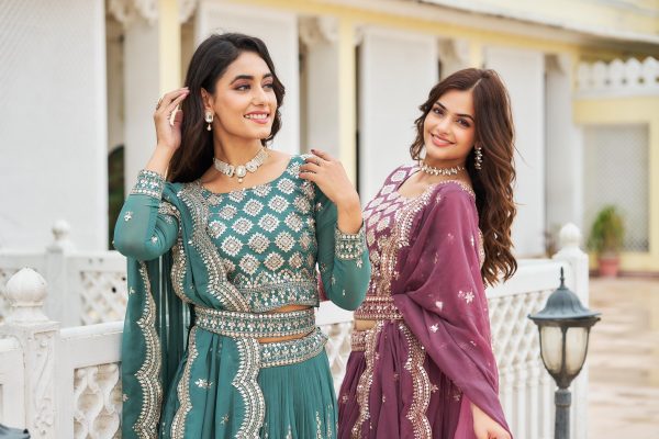 Stylist Purple Color Georgette Sequence Work Lehenga Choli