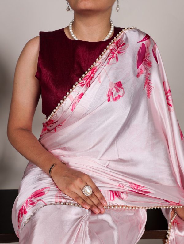 YNF 7028 Light Pink Color Satin Silk Floral Printed Lace Border Saree Casual Party Wear, Wedding, Events Etc. Expected Delivery 4-6 Working Days @1599/- | Sarees, Bollywood Sarees, Creative Sarees, Designer Sarees, Embroidered Sarees, Ethnic Saree, Modern Digital sarees, Party Wear Sarees
