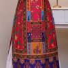 Fancy Red Color American Silk Digital Printed Diamond Lehenga Choli