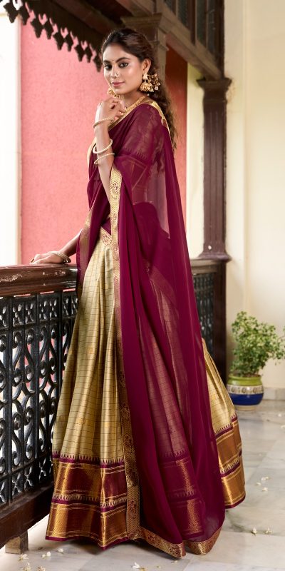 Graceful Chicco Color Cotton Silk Weaving Paithani Concept Lehenga Choli