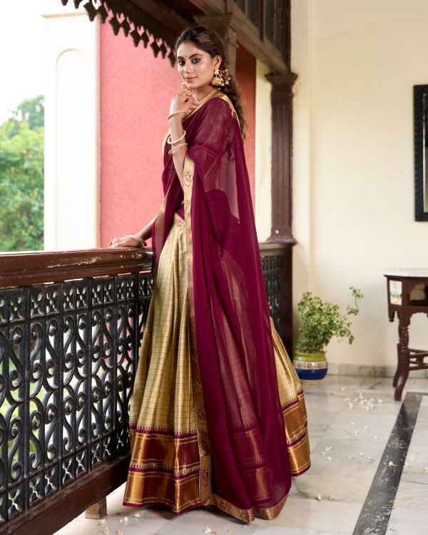 Graceful Chicco Color Cotton Silk Weaving Paithani Concept Lehenga Choli